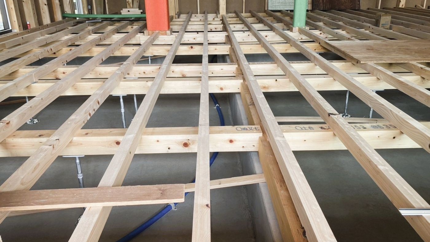 床_根太・桧框仮置き